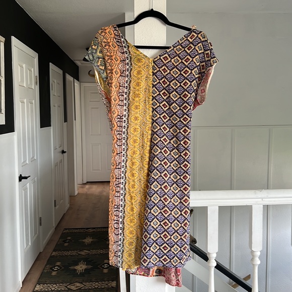 Desigual NWT dress colorful with draped front built in slip size 40/6 - Picture 9 of 9